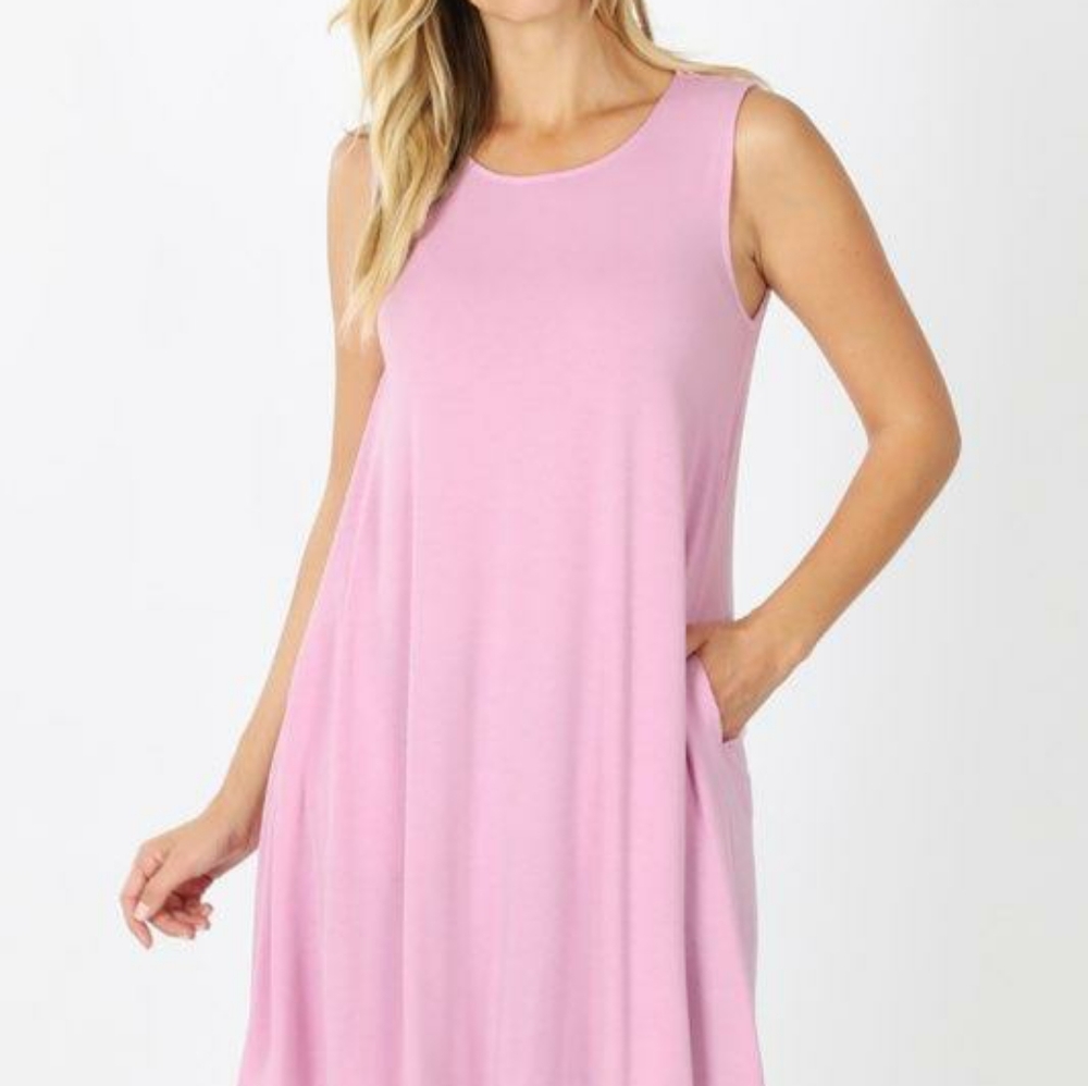 Light pink sleeveless ZENANA shirt